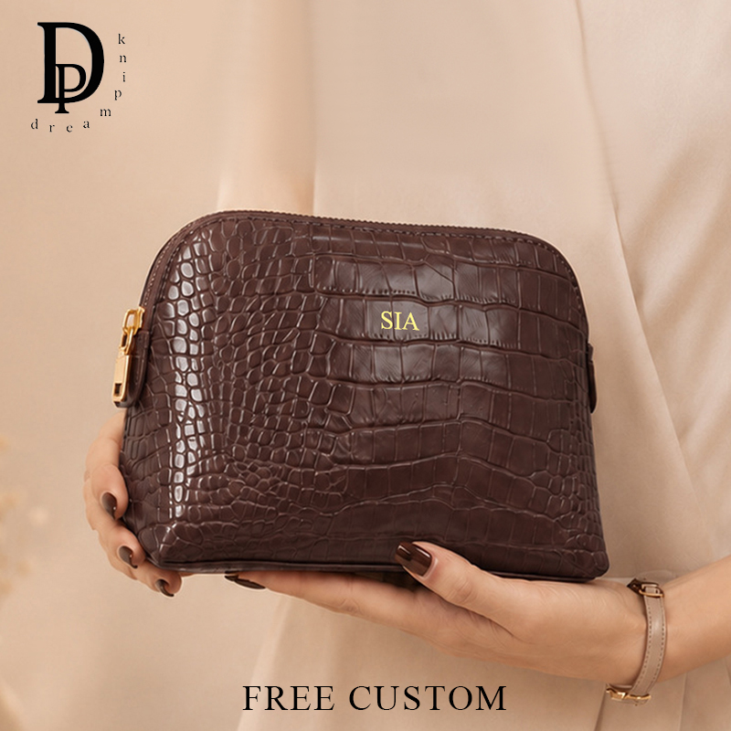 Luxury Ziploc Bags - Luxury Crocodile Leather Pattern Cosmetic Bag