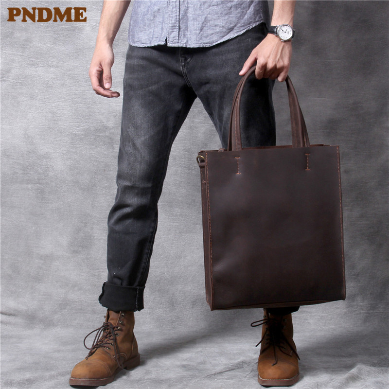 Vintage genuine leather men ha - Luxury Bags For Laptop ulasan dan harga