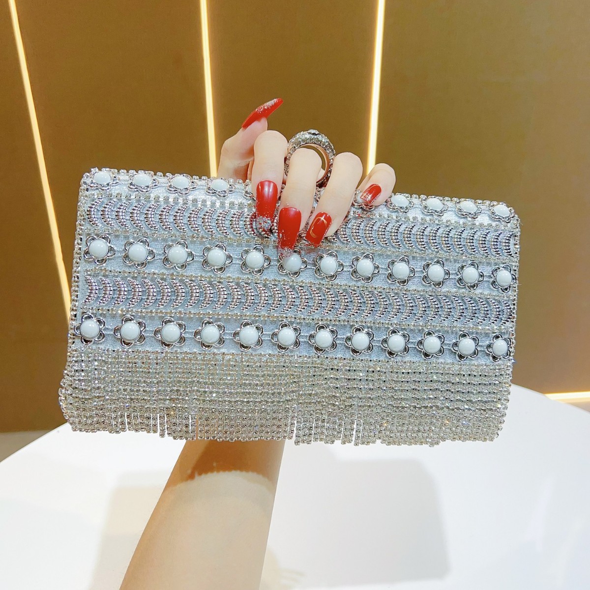Luxury Rhinestone Tassel Gold  - Luxury Bags Europe ulasan dan harga