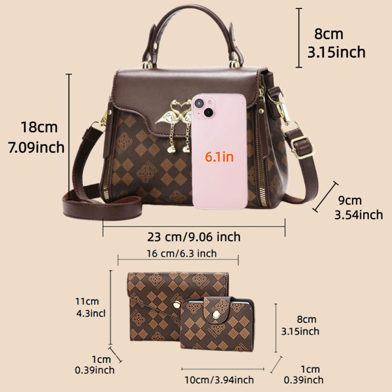 3-piece women's bag set, light - Luxury Bags For Women ulasan dan harga