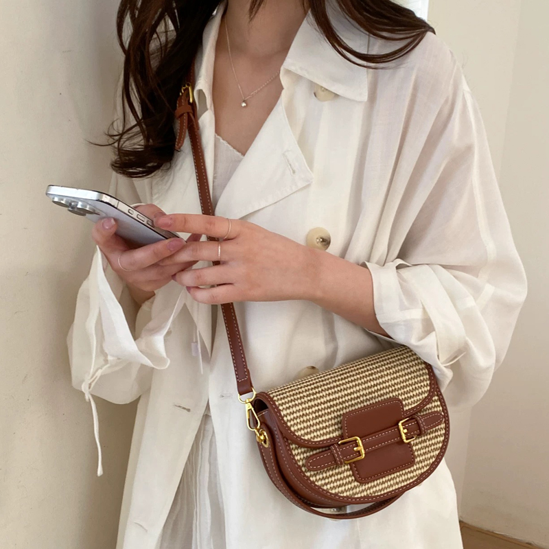 England Style Mini Straw Saddl - Luxury Bags For Women ulasan dan harga